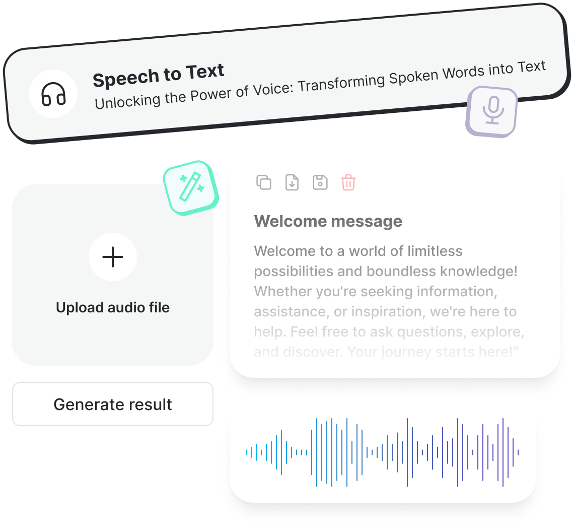 AI speech to text transformer